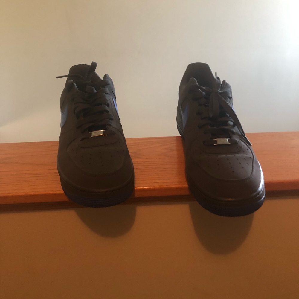Size 13 Air Force ones. Lightly worn. Grey/blue